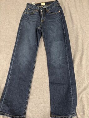 Levi's Women's Straight Leg Jeans in Dark Blue Denim